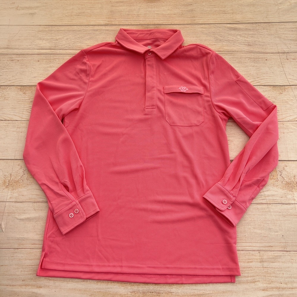 MoFiz Men Golf Polo Shirt Zipper Pocket Long Sleeve Shirt Hiking/Fishing M
